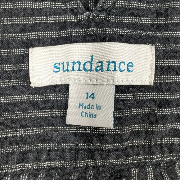Sundance Amelia Trouser 14 gray‎ Pinstripe High Waist Dress Pants Linen Blend - Picture 3 of 4